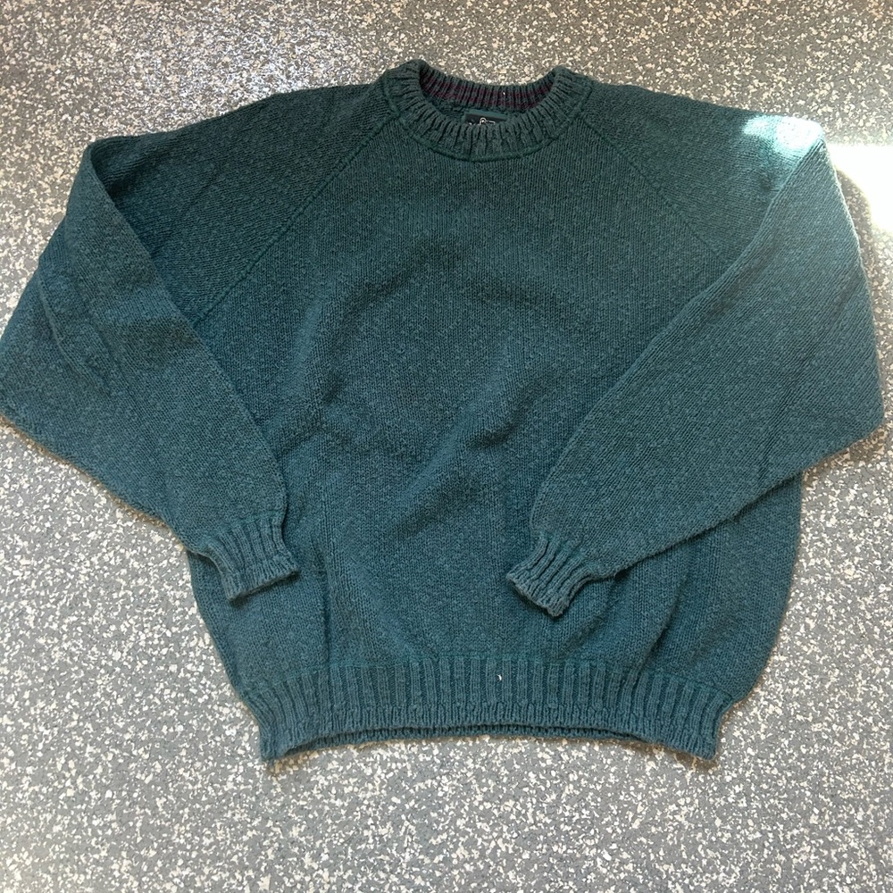 Vintage Woolrich Men's Forest Green Crewneck Sweater